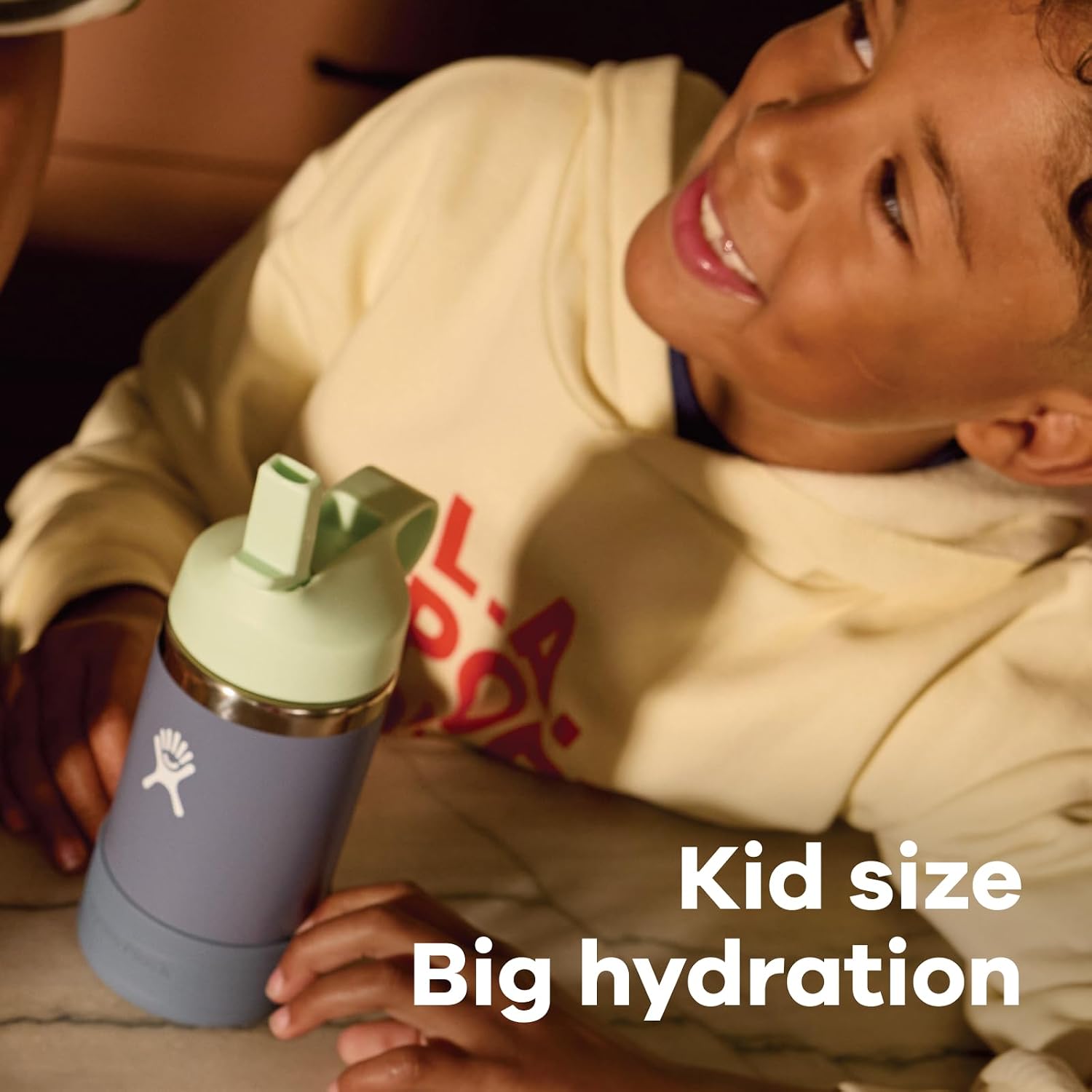 Hydro Flask Kinder-Trinkflasche für die Schule - Edelstahl und isoliert mit Strohhalmverschluss - 355 ml in Seaspray Blue