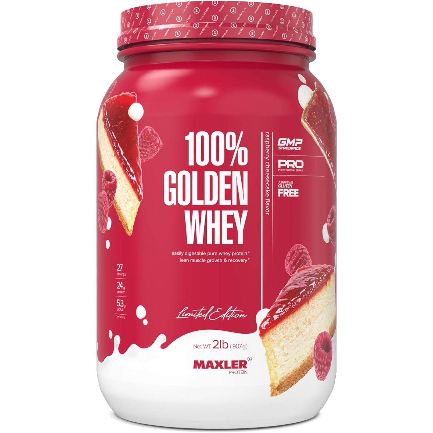 Maxler 100% Golden Whey Protein - 23g of Protein per Serving - Whey Protein Powder for Pre Post Workout - Fast-Absorbing Whey Concentrate, Isolate & Hydrolysate Blend - Cappuccino 5 lb