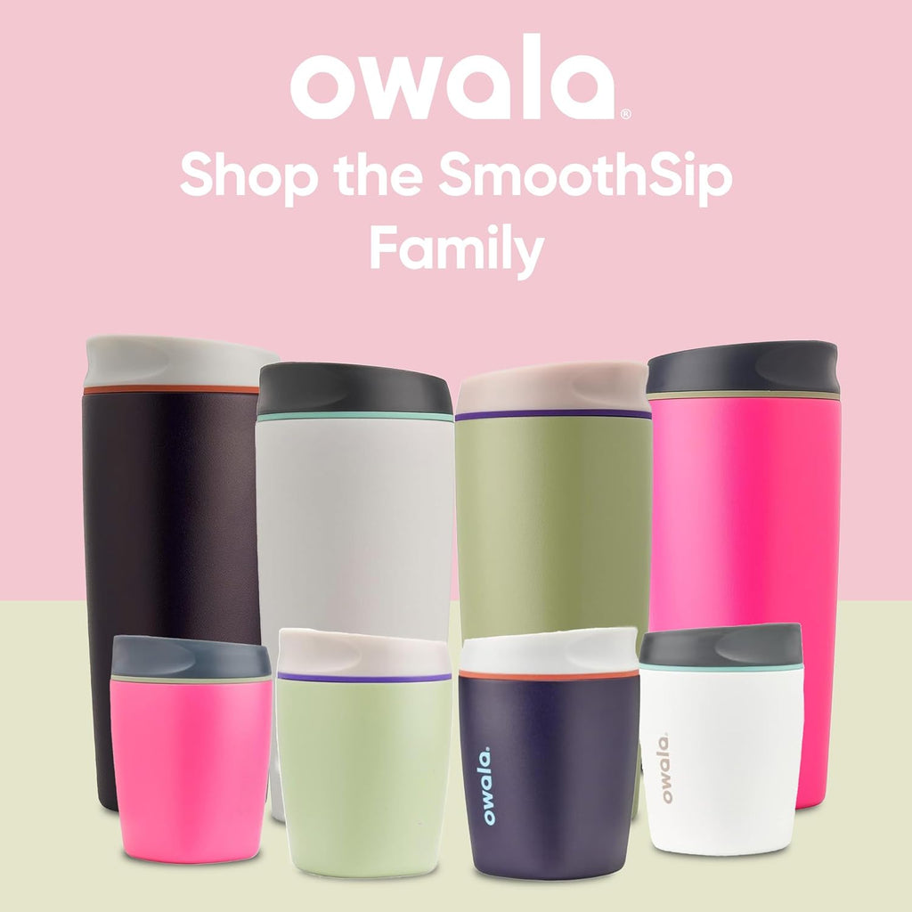 Owala SmoothSip Isolierter Edelstahl-Kaffeebecher, wiederverwendbarer Eiskaffeebecher, Heißkaffee-Reisebecher, BPA-frei, 590 ml, Pink (Watermelon Breeze)
