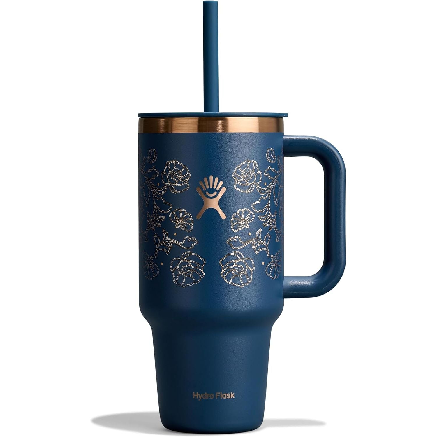 Hydro Flask Travel Tumbler mit Griff, Deckel und Trinkhalm – Isolierter Edelstahl, 40 Oz Trillium