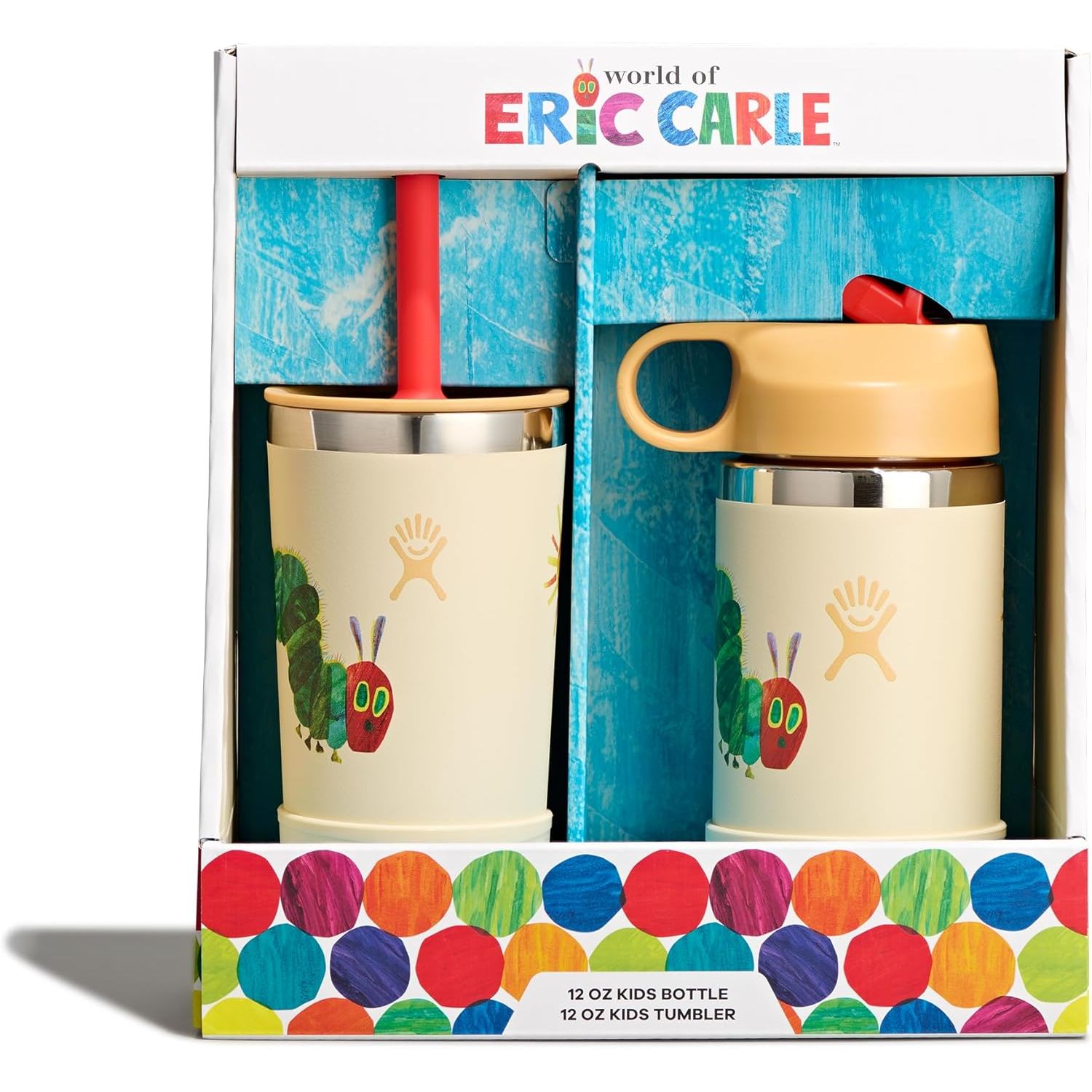 Hydro Flask Kinder-Trinkflasche für die Schule - Edelstahl und isoliert mit Strohhalmverschluss - 355 ml in Seaspray Blue
