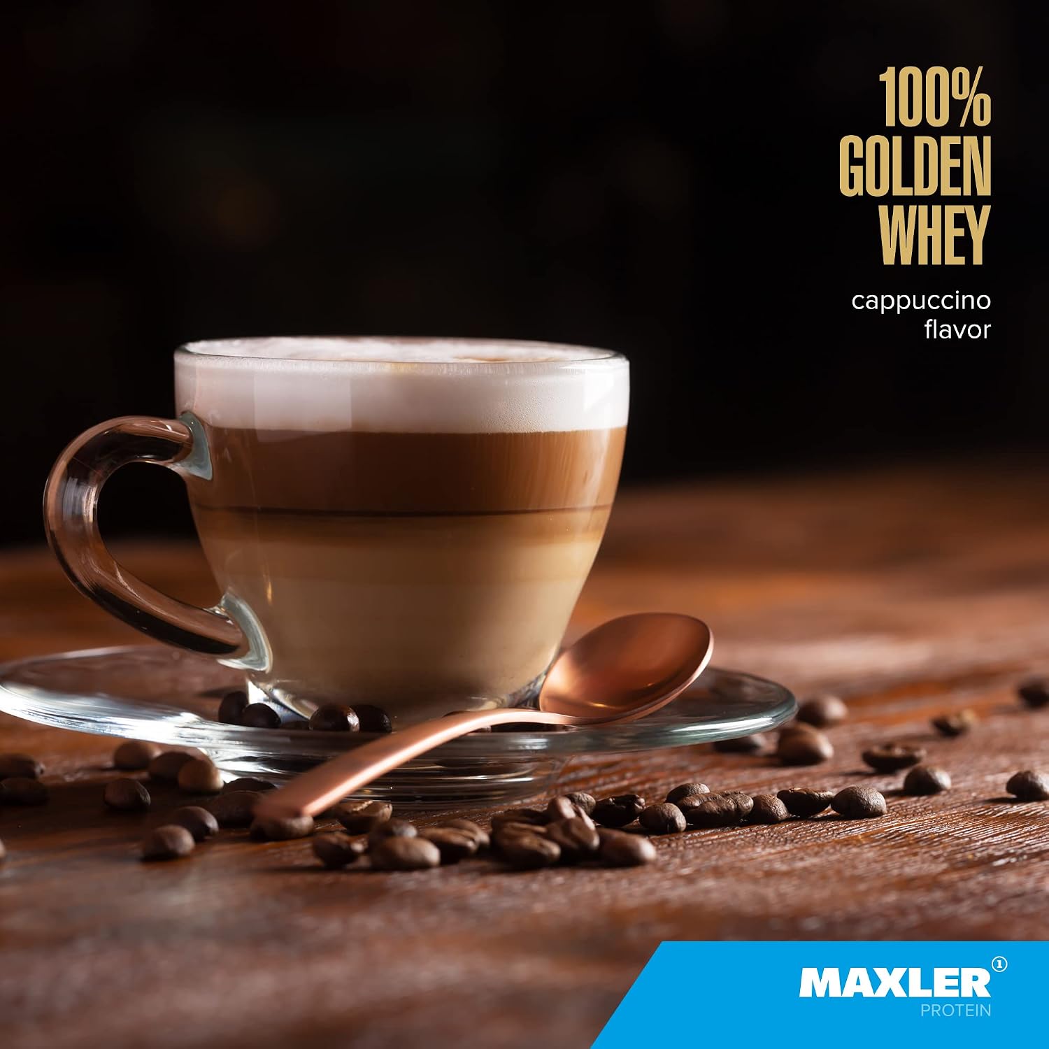 Maxler 100% Golden Whey Protein - 23g of Protein per Serving - Whey Protein Powder for Pre Post Workout - Fast-Absorbing Whey Concentrate, Isolate & Hydrolysate Blend - Cappuccino 5 lb