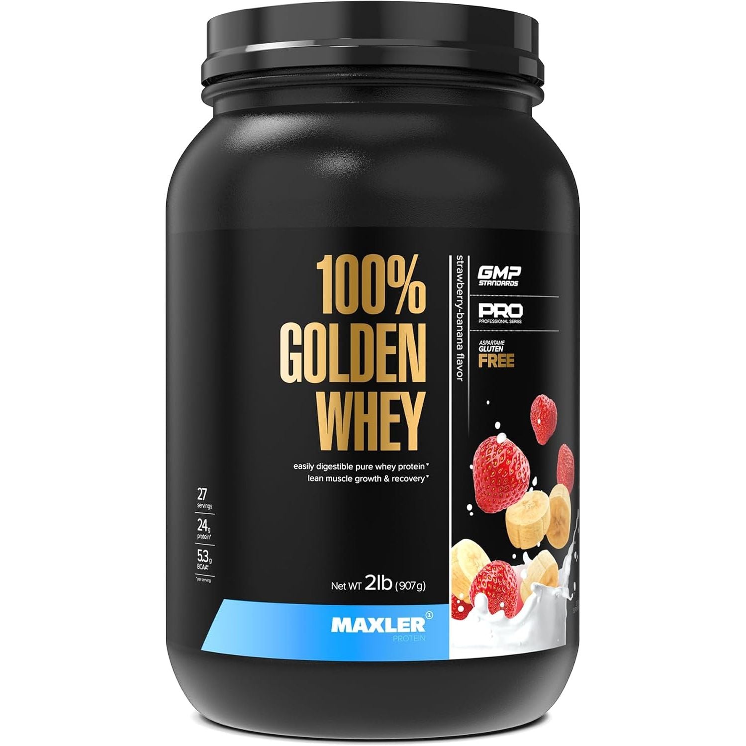 Maxler 100% Golden Whey Protein - 23g of Protein per Serving - Whey Protein Powder for Pre Post Workout - Fast-Absorbing Whey Concentrate, Isolate & Hydrolysate Blend - Cappuccino 5 lb