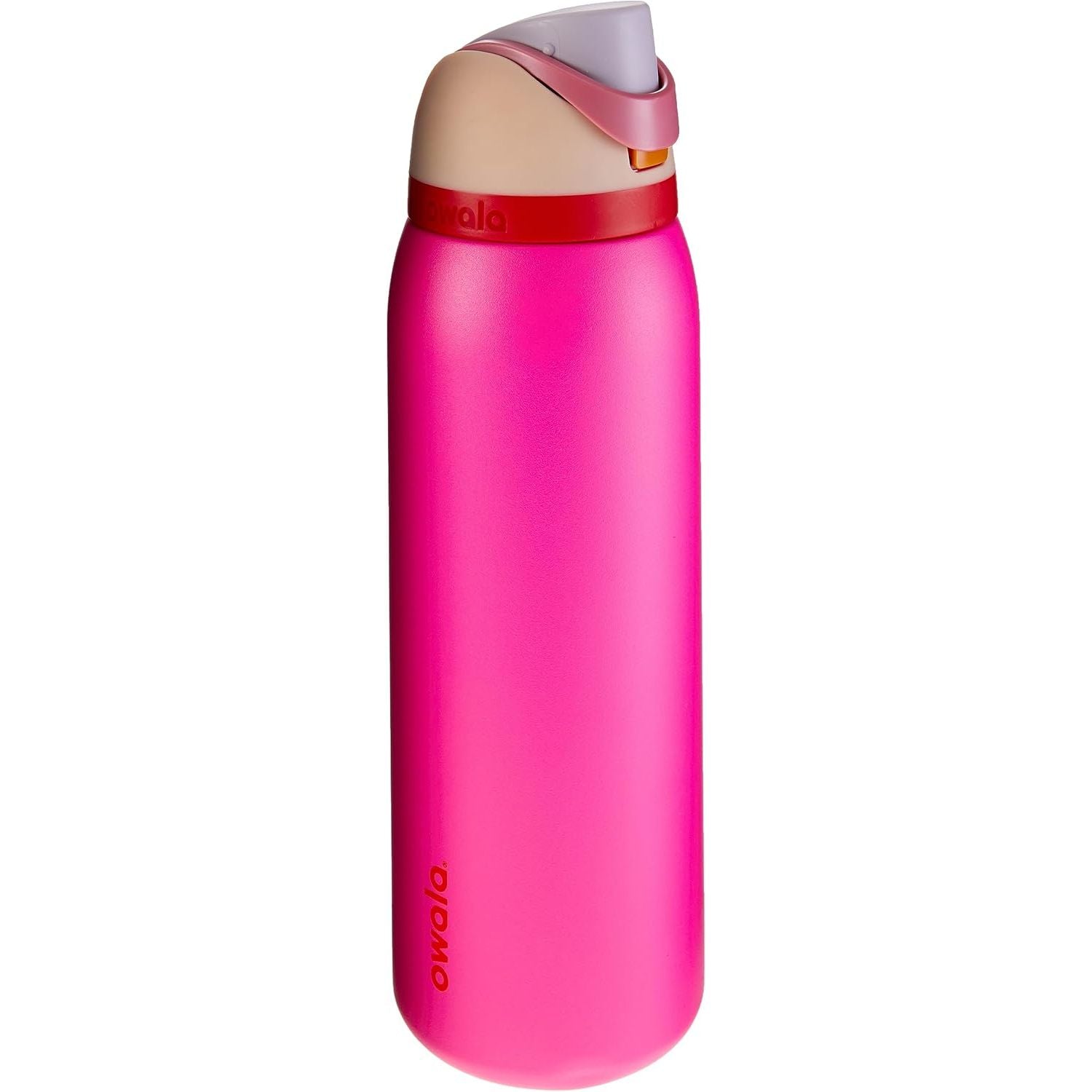 Owala FreeSip Isolierte Edelstahl-Wasserflasche mit Strohhalm, BPA-freie Sportwasserflasche, ideal für Reisen, 950 ml, Peachy Keen