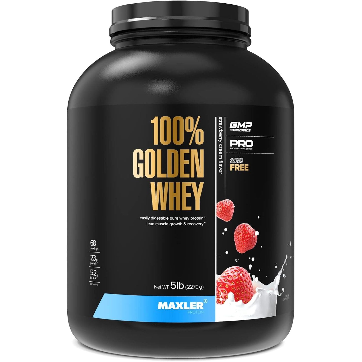 Maxler 100% Golden Whey Protein - 23g of Protein per Serving - Whey Protein Powder for Pre Post Workout - Fast-Absorbing Whey Concentrate, Isolate & Hydrolysate Blend - Cappuccino 5 lb