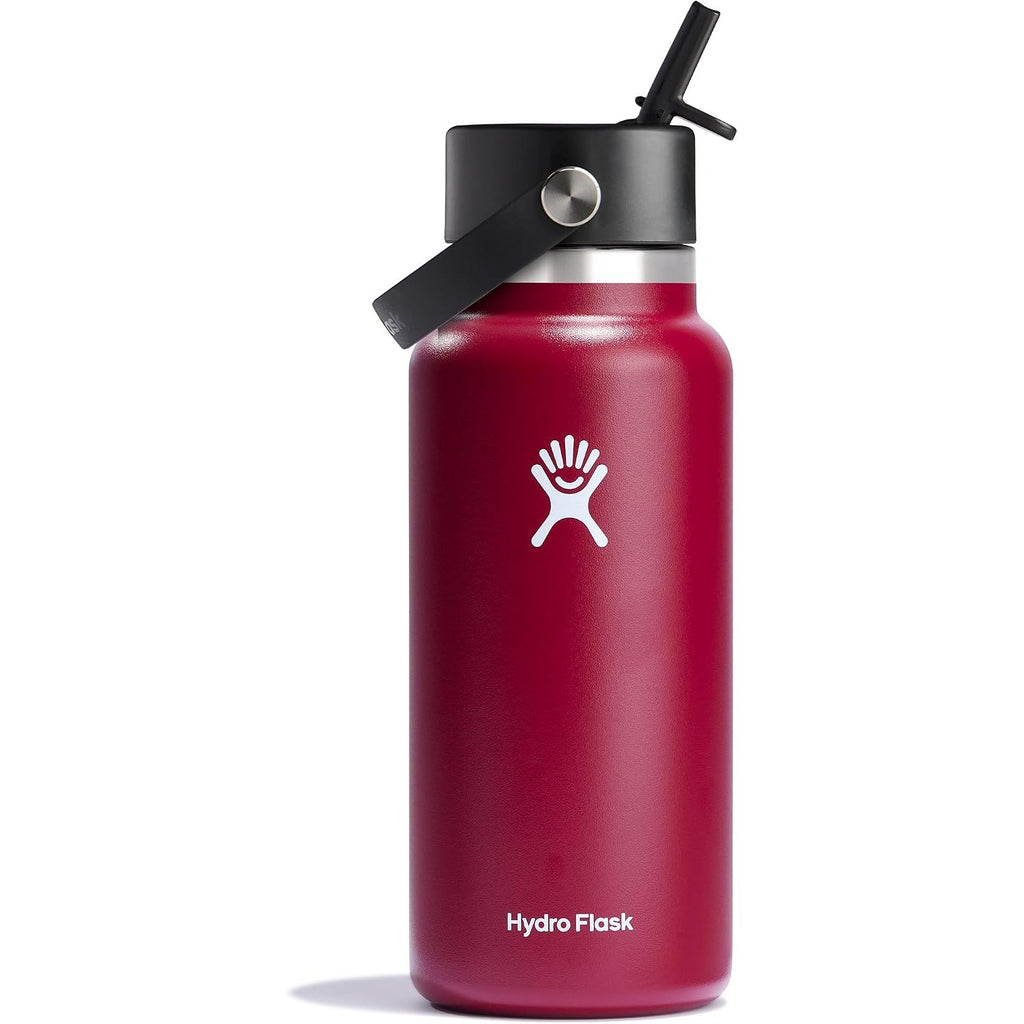 Hydro Flask Trinkflasche - Isolierter Edelstahl - Breiter Strohhalmdeckel, auslaufsicher, tropffrei in 32 Oz Fossil Brown
