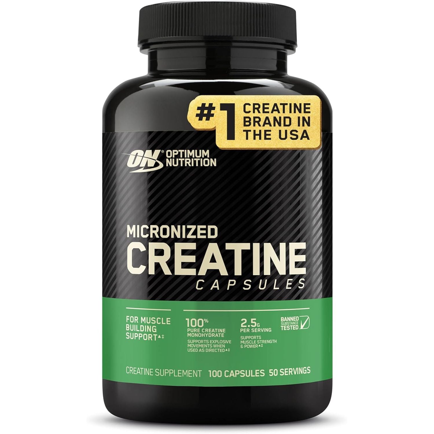Optimum Nutrition Creatine, Micronized Creatine Monohydrate Powder, Supports Strength & Recovery, Banned Substance Tested, Unflavored, 5g per Serving, 60 Servings