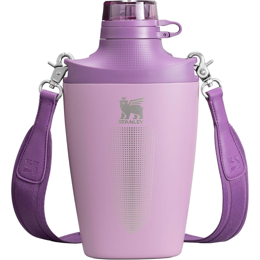 Stanley Cross Bottle 23 oz | Reise-Wasserflasche mit Jacquard-Riemen | Auslaufsicherer Tritan-Deckel mit abnehmbarem Strohhalm | Isolierter Edelstahl | BPA-frei | Schwarz