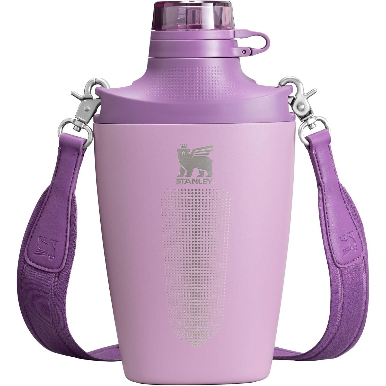 Stanley Cross Bottle 23 oz | Reise-Wasserflasche mit Jacquard-Riemen | Auslaufsicherer Tritan-Deckel mit abnehmbarem Strohhalm | Isolierter Edelstahl | BPA-frei | Schwarz