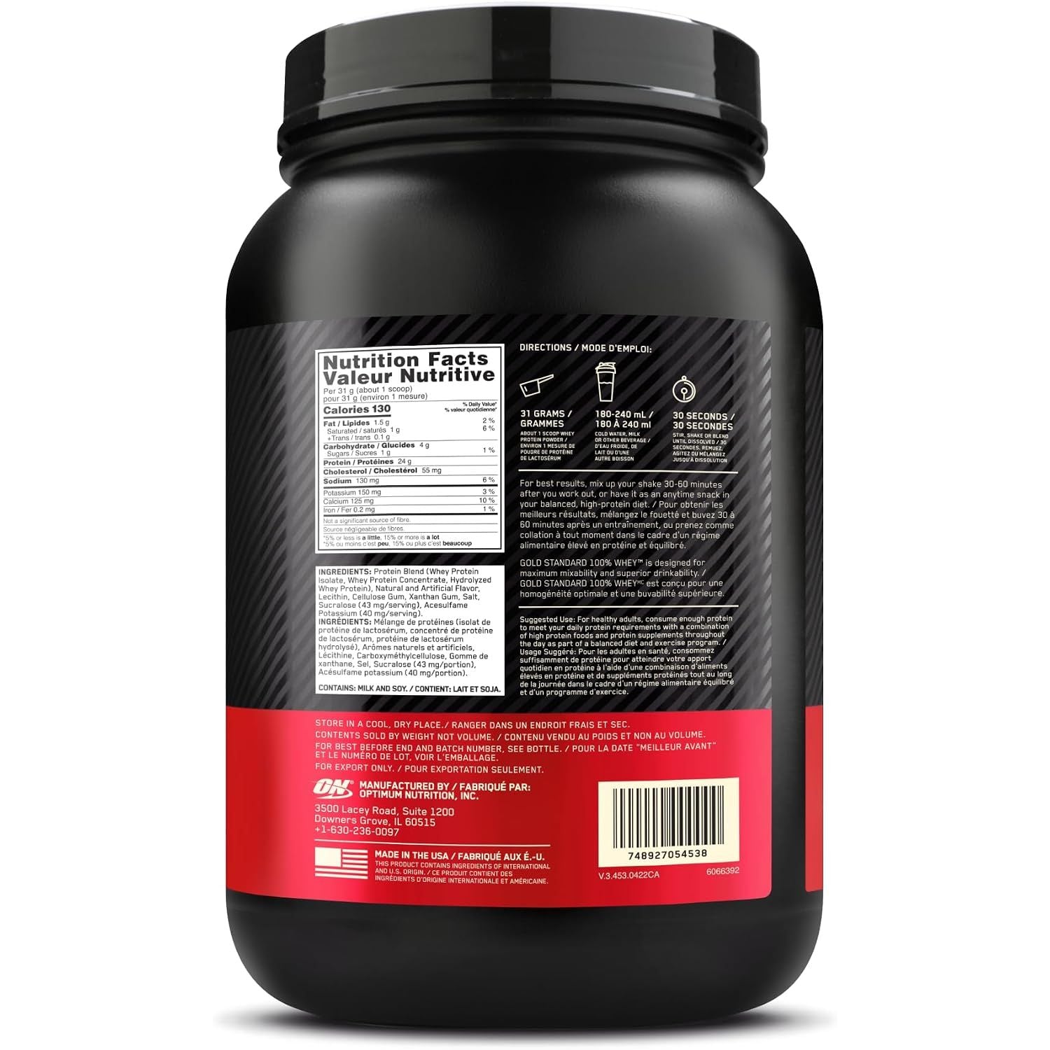 Optimum Nutrition Gold Standard 100% Whey Protein Powder, Vanilla Ice Cream, 2 Pound (Packaging May Vary) (Pack of 6)