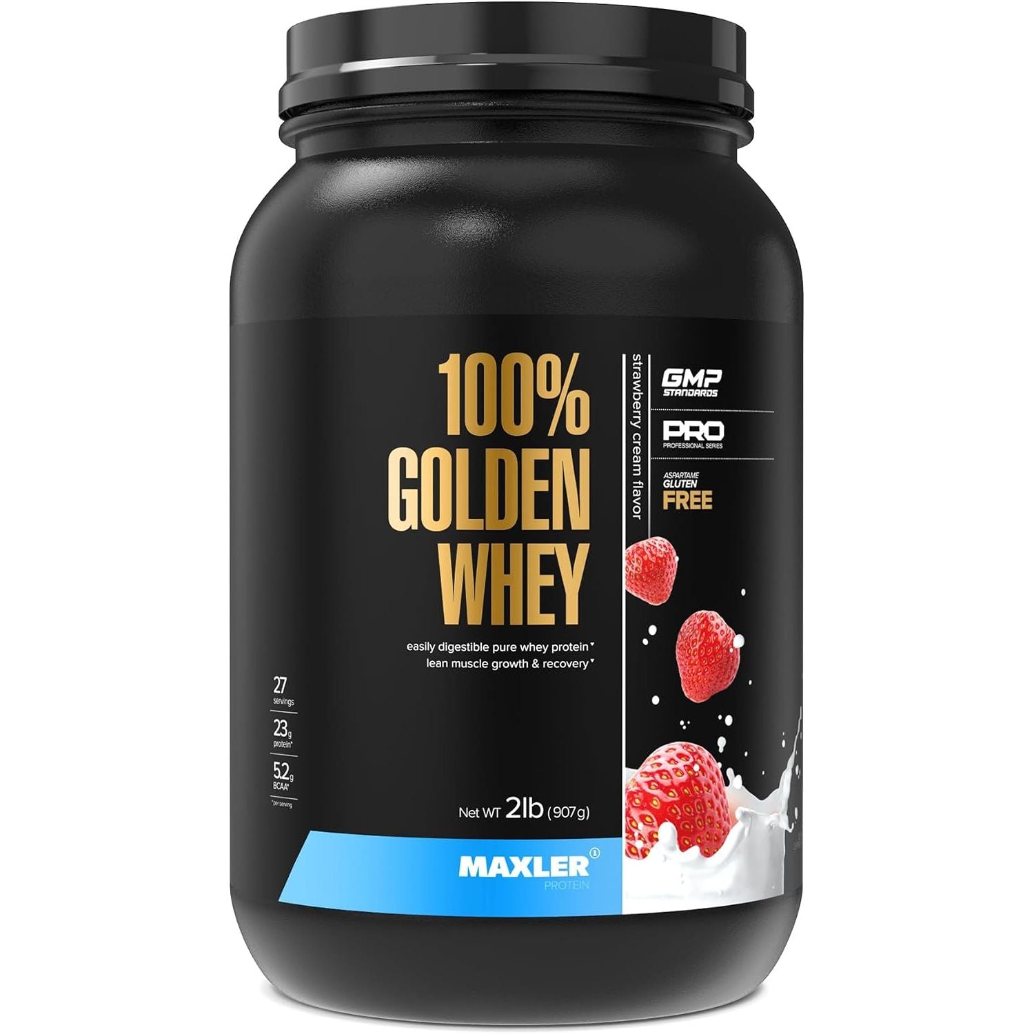 Maxler 100% Golden Whey Protein - 23g of Protein per Serving - Whey Protein Powder for Pre Post Workout - Fast-Absorbing Whey Concentrate, Isolate & Hydrolysate Blend - Cappuccino 5 lb