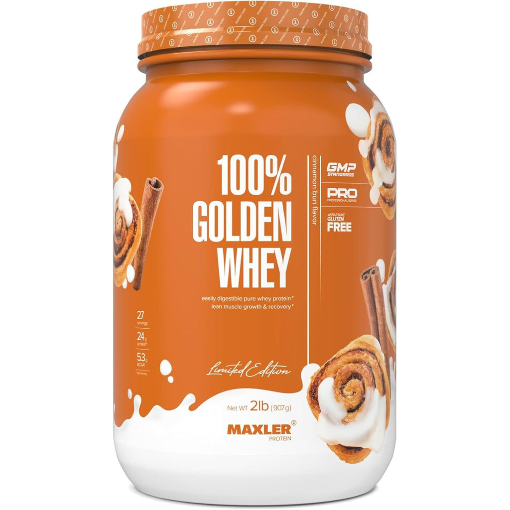 Maxler 100% Golden Whey Protein - 23g of Protein per Serving - Whey Protein Powder for Pre Post Workout - Fast-Absorbing Whey Concentrate, Isolate & Hydrolysate Blend - Cappuccino 5 lb