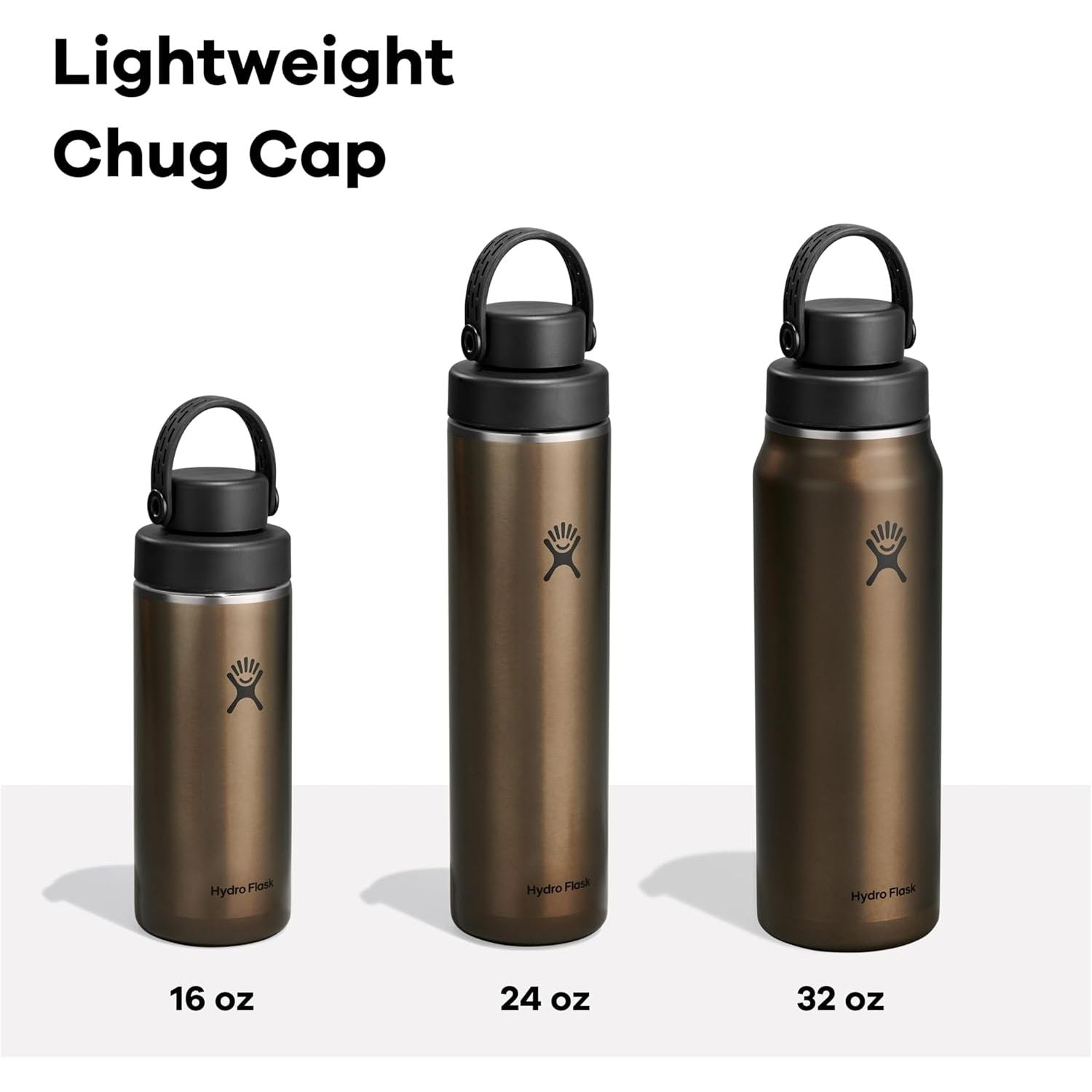 Hydro Flask Lightweight Wide Flex Chug Cap - Isolierte Edelstahl-Wasserflasche 16 Oz Obsidian