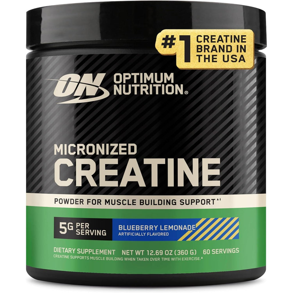 Optimum Nutrition Creatine, Micronized Creatine Monohydrate Powder, Supports Strength & Recovery, Banned Substance Tested, Unflavored, 5g per Serving, 60 Servings