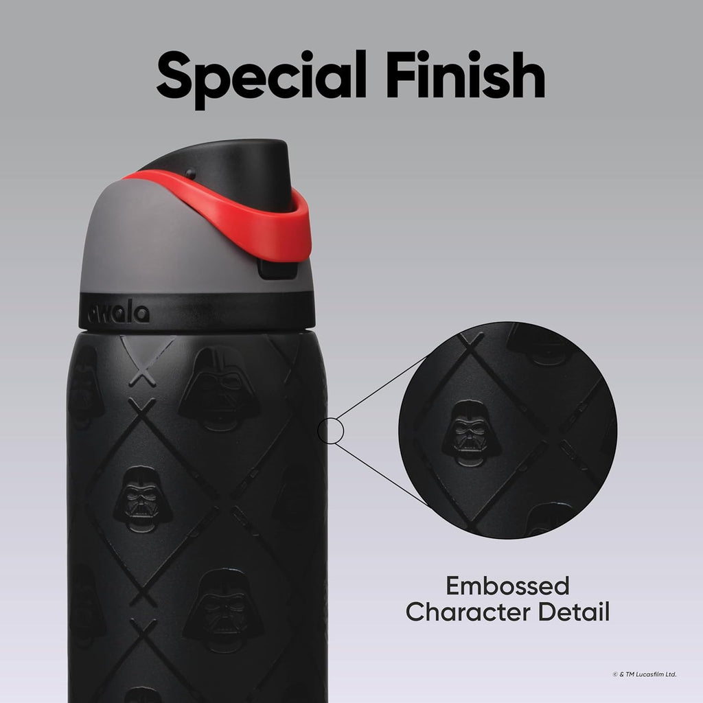 Owala Star Wars FreeSip Isolierte Edelstahl-Wasserflasche mit Strohhalm für Sport, Reisen und Schule, BPA-freie Sportwasserflasche, 946 ml, Darth Vader