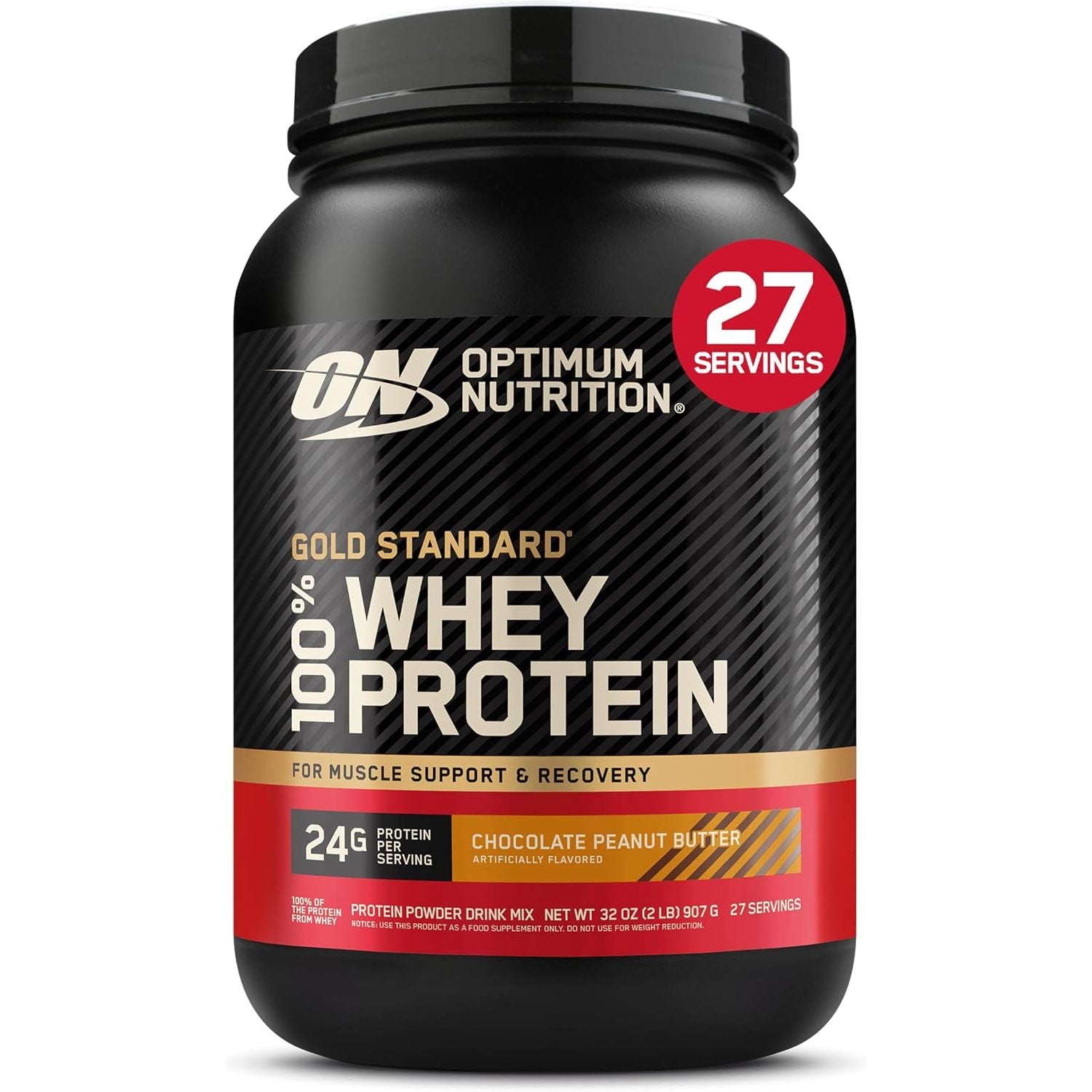 Optimum Nutrition Gold Standard 100% Whey Protein Powder, Double Rich Chocolate 1.98 Pound (Packaging May Vary) (Pack of 6)