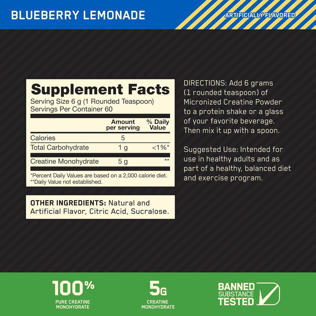 Optimum Nutrition Performance Nutrition Bundle: Amino Energy Plus Hydration Watermelon Smash (30 Serv), Creatine Monohydrate Blueberry Lemonade (60 Serv), & Gold Standard Whey Fruity Cereal (29 Serv)
