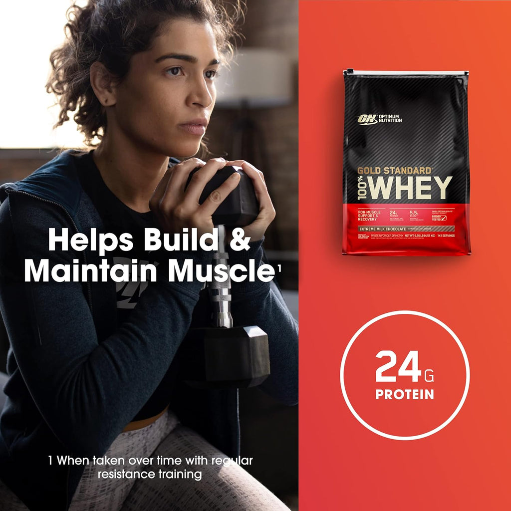 Optimum Nutrition Gold Standard 100% Whey Protein Powder, Extreme Milk Chocolate, 10 Pound (Packaging May Vary) (Pack of 2)