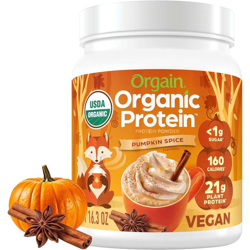 Orgain Organic Vegan Protein Powder, Creamy Chocolate Fudge - 21g Plant Protein, 6g Prebiotic Fiber, Low Net Carb, No Lactose Ingredients, No Added Sugar, Non-GMO, For Shakes & Smoothies, 2.03 lb