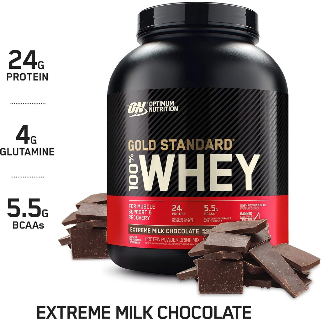 Optimum Nutrition Gold Standard 100% Micellar Casein Protein Powder & Gold Standard 100% Whey Protein Powder, Extreme Milk Chocolate, 5 Pound (Packaging May Vary)