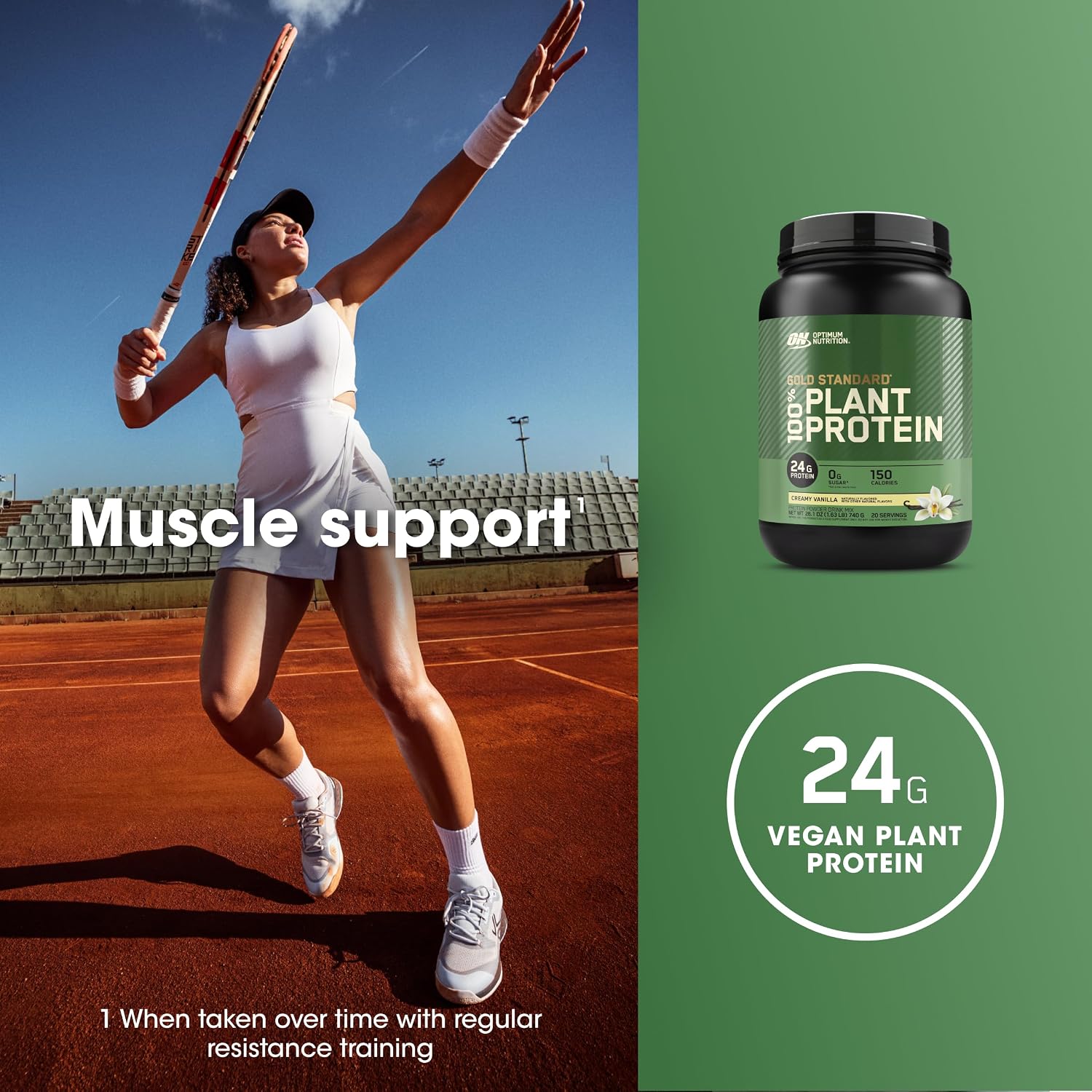 Optimum Nutrition Gold Standard 100% Plant Based Protein Powder, Creamy Vanilla, 20 Servings + Healthy Delights Nature Fuel Power Beets Powder, Acai Berry Pomegranate, 30 Servings (Packaging May Vary)