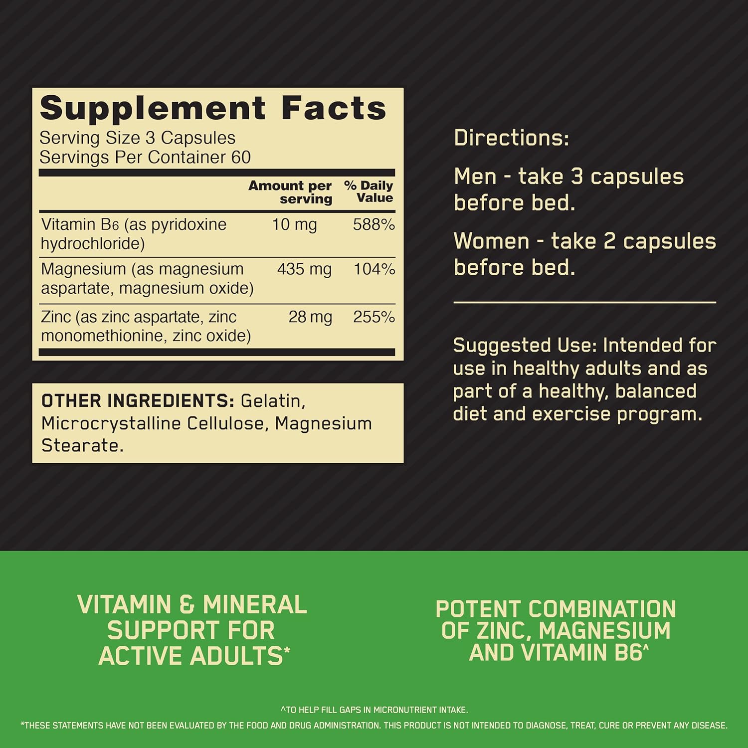 Optimum Nutrition Muscle Recovery and Endurance Supplement for Men and Women,Zinc-and Magnesium Supplement,180 Count (Pack of 2)