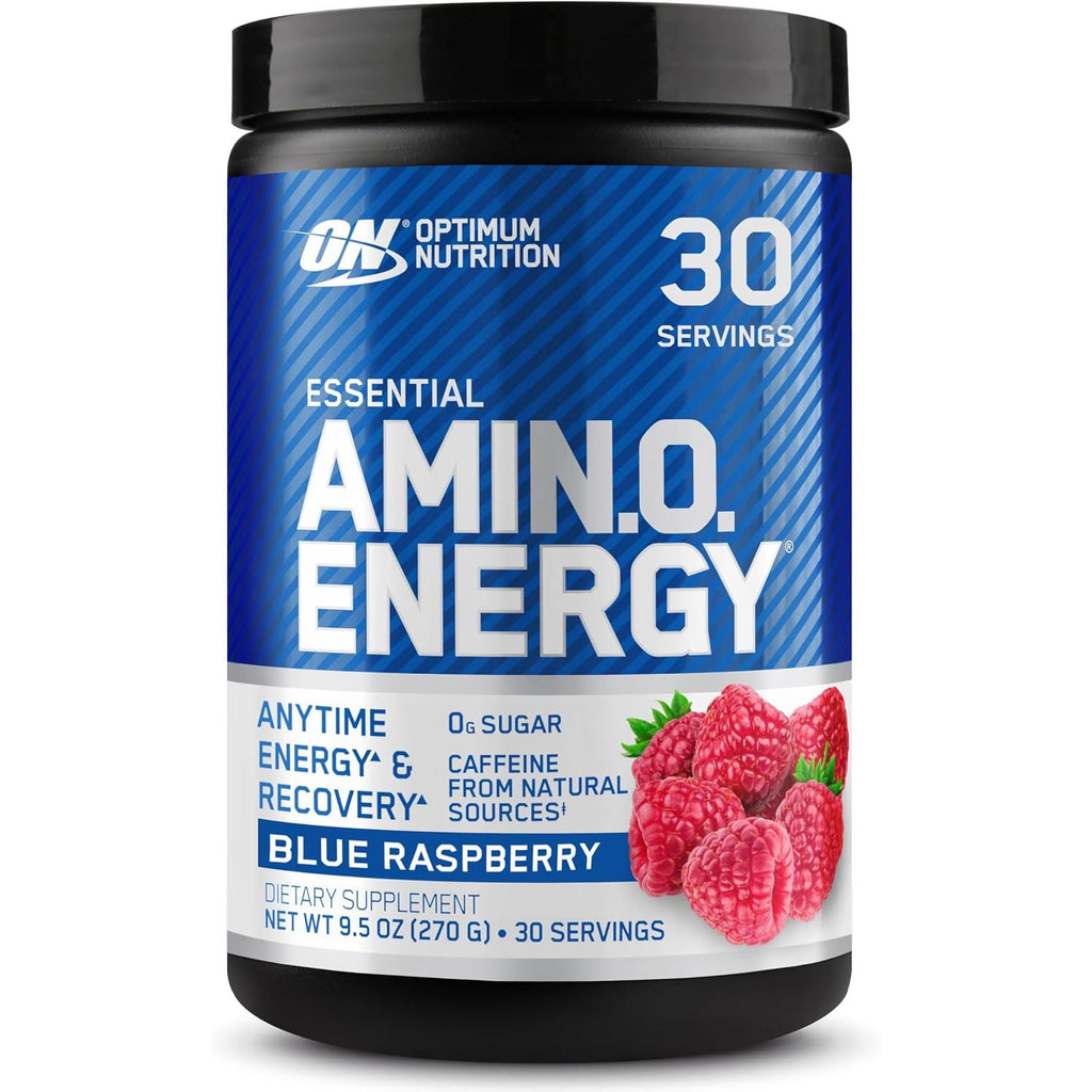 Optimum Nutrition Amino Energy - Pre Workout with Green Tea, BCAA, Amino Acids, Keto Friendly, Green Coffee Extract, Energy Powder - Blue Raspberry, 65 Servings (Packaging May Vary)