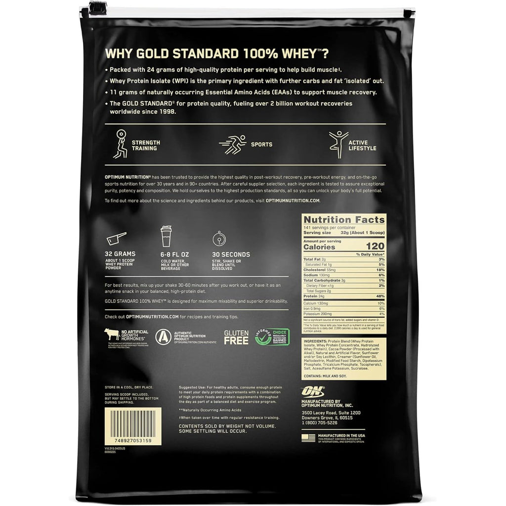 Optimum Nutrition Gold Standard 100% Whey Protein Powder, Extreme Milk Chocolate, 10 Pound (Packaging May Vary) (Pack of 2)