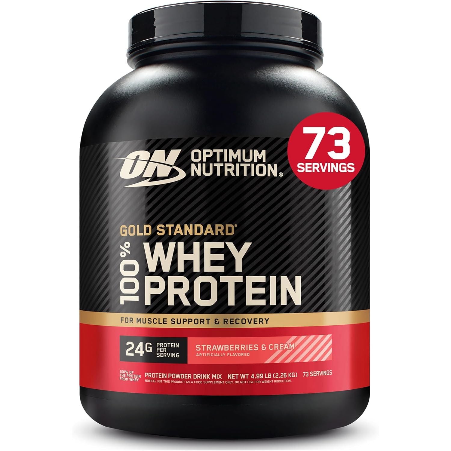 Optimum Nutrition Gold Standard 100% Whey Protein Powder, Vanilla Ice Cream, 2 Pound (Packaging May Vary) (Pack of 6)